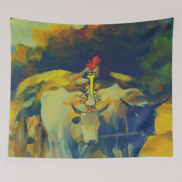 Item preview, Cow and Chicken pastels Painting  designed and sold by We-Open-Minds.