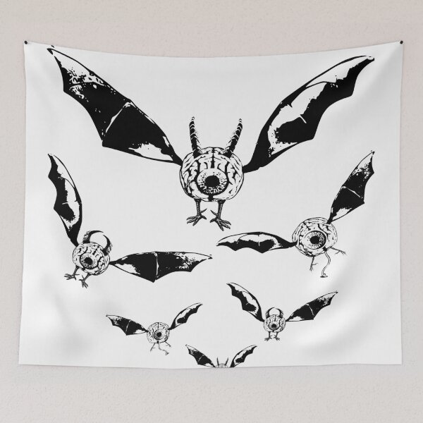 Item preview, Flying brain monsters with eyes and horns designed and sold by Dziabacz13.