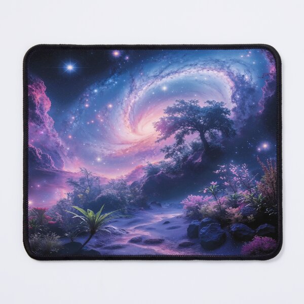 Item preview, Ethereal Galaxy Dreamscape | Surreal Cosmic Garden Nebula Art, Starry Night Fantasy Print designed and sold by CreativeVisionsHub.