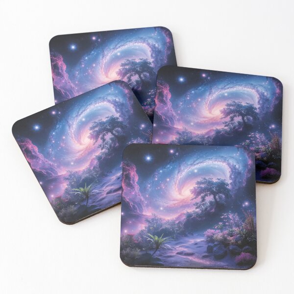 Item preview, Ethereal Galaxy Dreamscape | Surreal Cosmic Garden Nebula Art, Starry Night Fantasy Print designed and sold by CreativeVisionsHub.