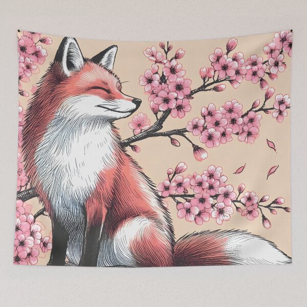 Item preview, Sakura Fox in Blooming Splendor designed and sold by inkNext.