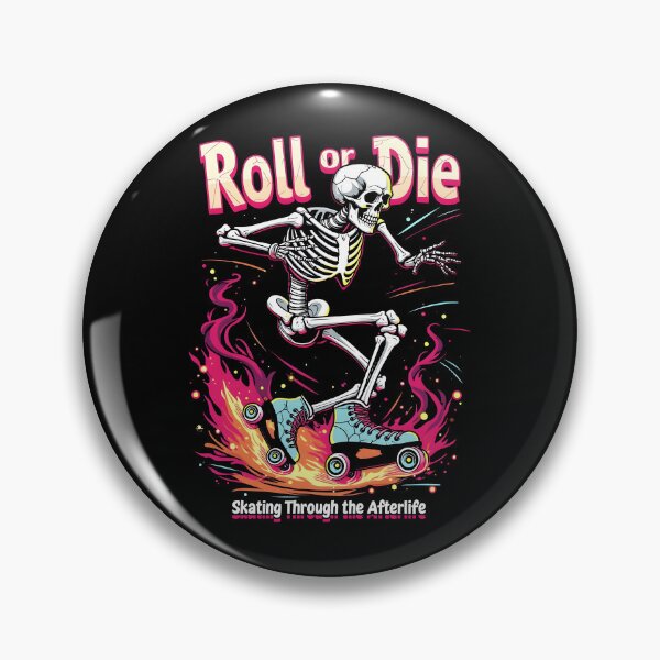 Item preview, Skeleton Rides Roll Or Die Skating Design designed and sold by GesparHouse.