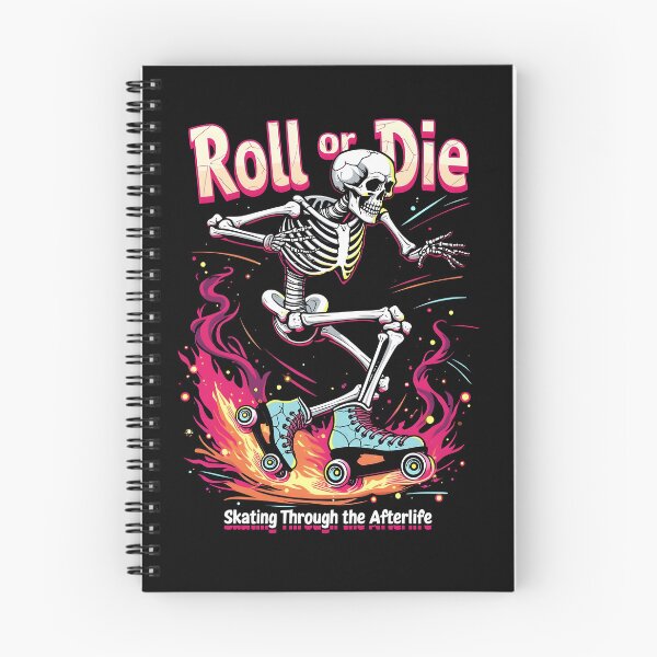 Item preview, Skeleton Rides Roll Or Die Skating Design designed and sold by GesparHouse.