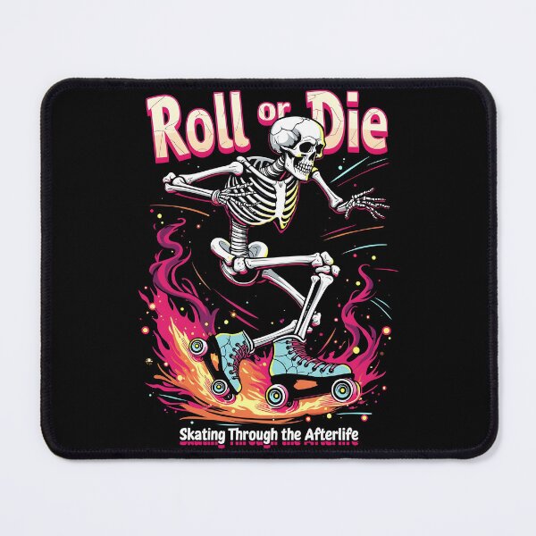 Item preview, Skeleton Rides Roll Or Die Skating Design designed and sold by GesparHouse.