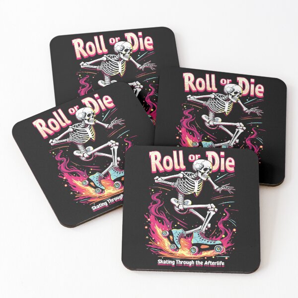 Item preview, Skeleton Rides Roll Or Die Skating Design designed and sold by GesparHouse.