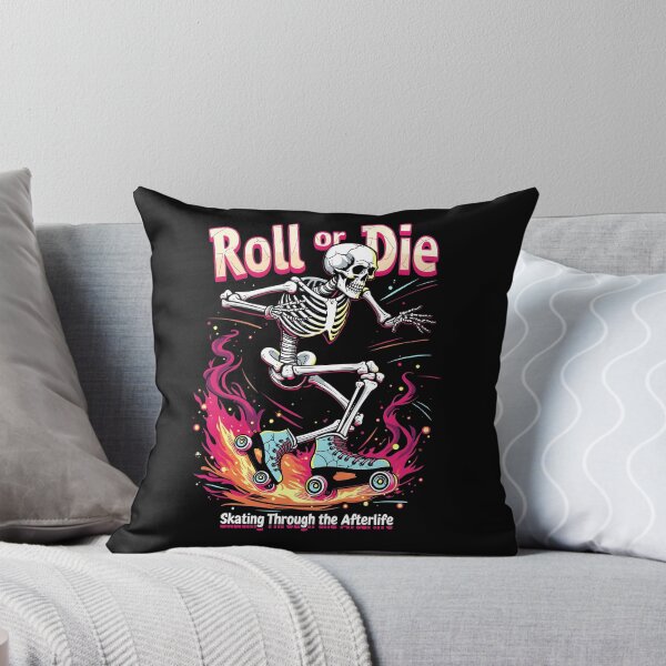 Item preview, Skeleton Rides Roll Or Die Skating Design designed and sold by GesparHouse.