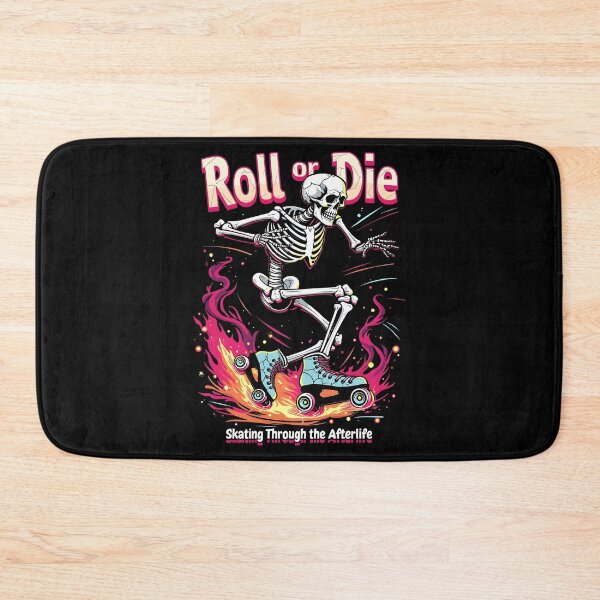 Item preview, Skeleton Rides Roll Or Die Skating Design designed and sold by GesparHouse.