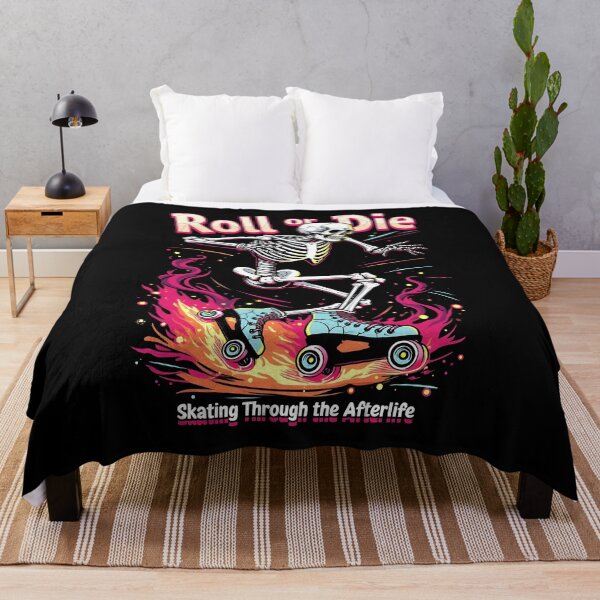 Item preview, Skeleton Rides Roll Or Die Skating Design designed and sold by GesparHouse.