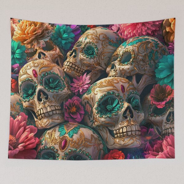 Item preview, Mystical Skull Floral Garden Nightgarden designed and sold by MysticMarble.