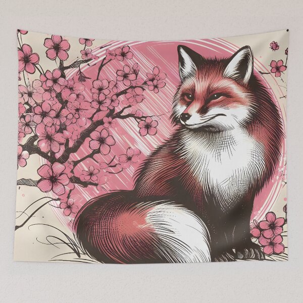 Item preview, Sakura Fox in Blooming Splendor designed and sold by inkNext.