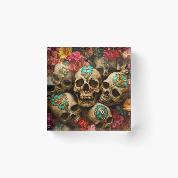 Item preview, Gilded Skulls with Flowers Garden Nightgarden designed and sold by MysticMarble.
