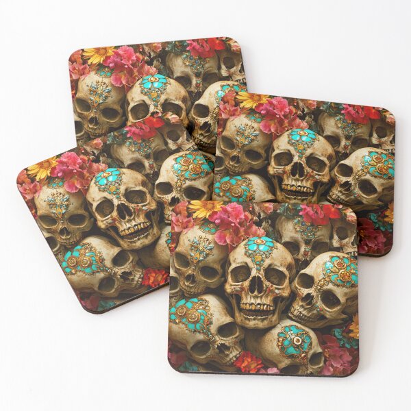 Item preview, Gilded Skulls with Flowers Garden Nightgarden designed and sold by MysticMarble.
