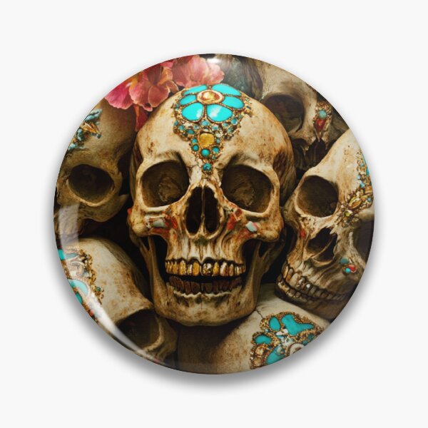 Item preview, Gilded Skulls with Flowers Garden Nightgarden designed and sold by MysticMarble.