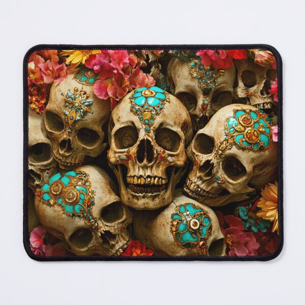 Item preview, Gilded Skulls with Flowers Garden Nightgarden designed and sold by MysticMarble.