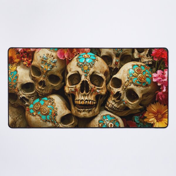Item preview, Gilded Skulls with Flowers Garden Nightgarden designed and sold by MysticMarble.