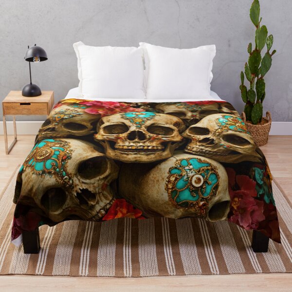Item preview, Gilded Skulls with Flowers Garden Nightgarden designed and sold by MysticMarble.