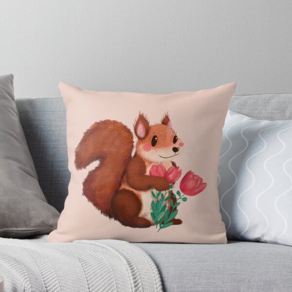 Item preview, spring squirrel with flowers designed and sold by mikaylart.