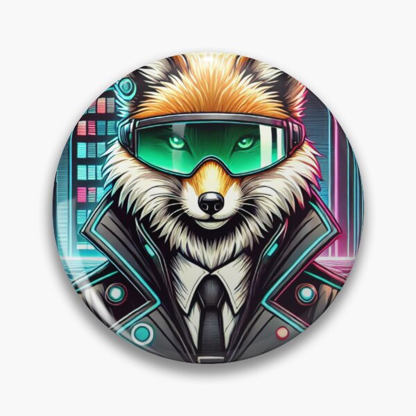 Item preview, Cyberpunk Fox - Futuristic Neon Sci-Fi Animal designed and sold by Nauert's.
