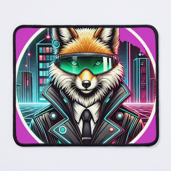 Item preview, Cyberpunk Fox - Futuristic Neon Sci-Fi Animal designed and sold by Nauert's.