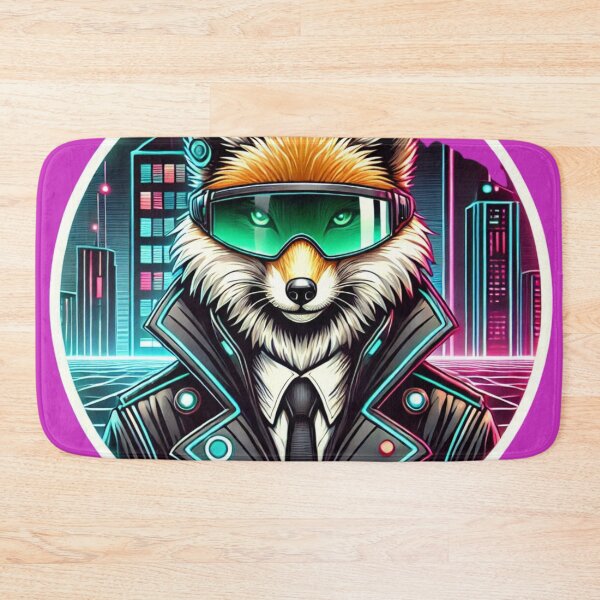 Item preview, Cyberpunk Fox - Futuristic Neon Sci-Fi Animal designed and sold by Nauert's.