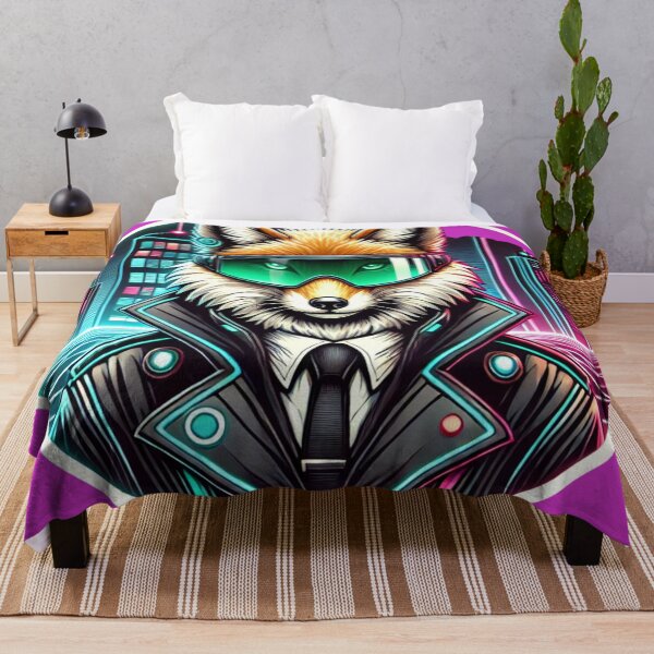 Item preview, Cyberpunk Fox - Futuristic Neon Sci-Fi Animal designed and sold by Nauert's.