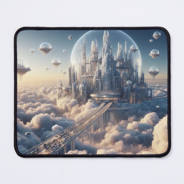 Item preview, Crystal-Clear Floating Sky City with Cloud Pathways designed and sold by FusionGaze.