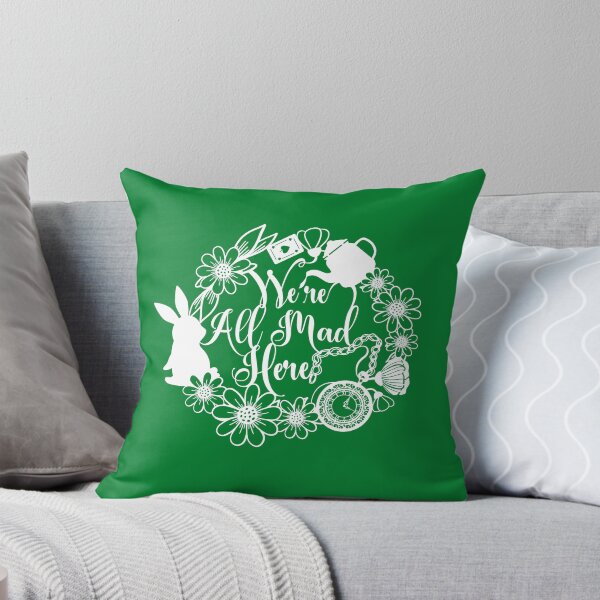 Item preview, We're All Mad Here Floral Wreath. Alice in Wonderland (White) designed and sold by Cristina Galerina.