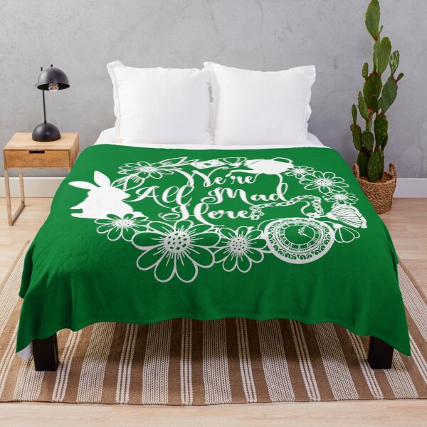 Item preview, We're All Mad Here Floral Wreath. Alice in Wonderland (White) designed and sold by Cristina Galerina.
