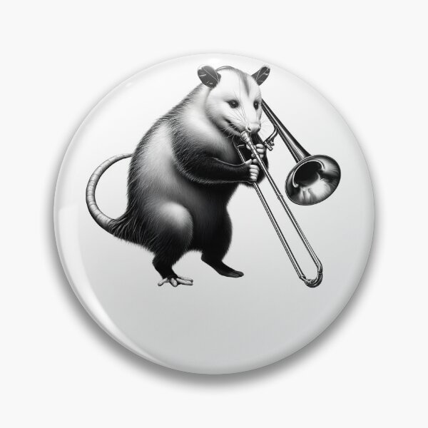 Item preview, Vintage Possum Opossum Playing Trombone Trombonist Trombone Player designed and sold by Kimberley King Art  King Art.