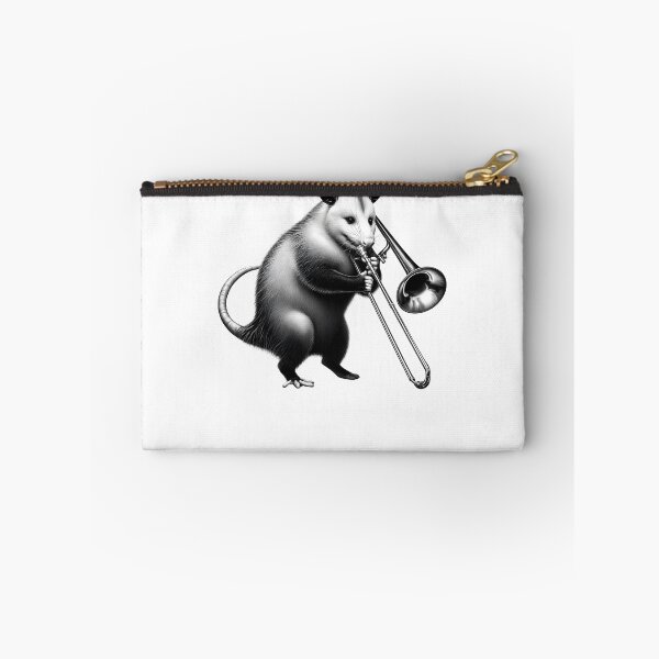 Item preview, Vintage Possum Opossum Playing Trombone Trombonist Trombone Player designed and sold by Kimberley King Art  King Art.