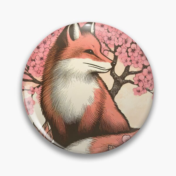 Item preview, Blissful Fox in Sakura Bloom designed and sold by inkNext.