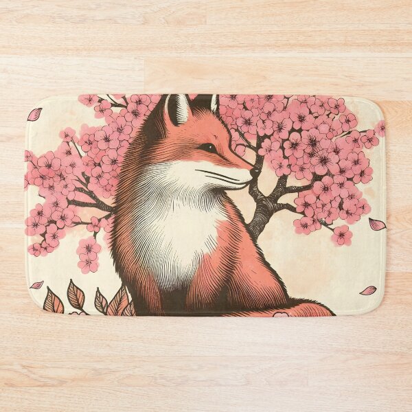 Item preview, Blissful Fox in Sakura Bloom designed and sold by inkNext.