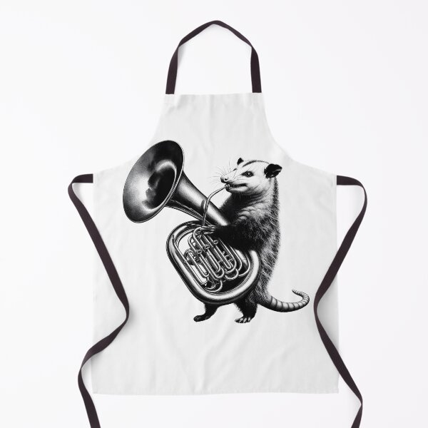 Item preview, Vintage Possum Opossum Playing Tuba Tubaist Tuba Player designed and sold by Kimberley King Art King Art.