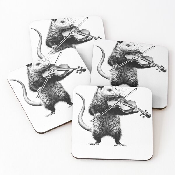 Item preview, Vintage Possum Opossum Playing Violin Violist Violin Player designed and sold by Kimberley King Art  King Art.