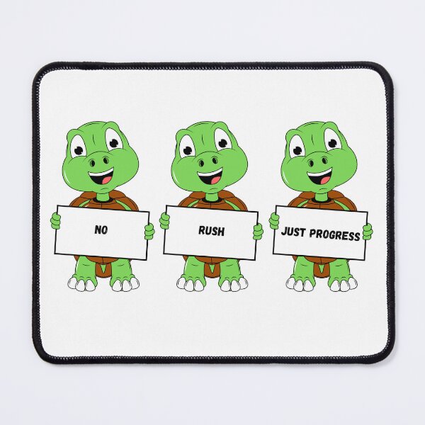 Item preview, No Rush Just Progress – Motivational Turtle designed and sold by LessIsArt.