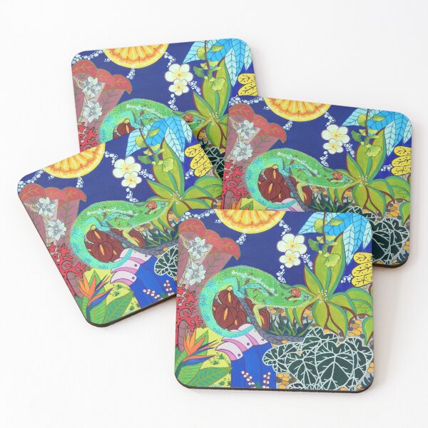 Item preview, Original art, chameleon in a tropical landscape designed and sold by GabiVitryArt.