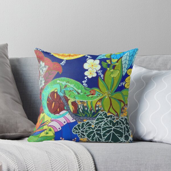 Item preview, Original art, chameleon in a tropical landscape designed and sold by GabiVitryArt.