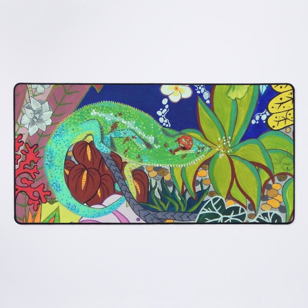 Item preview, Original art, chameleon in a tropical landscape designed and sold by GabiVitryArt.