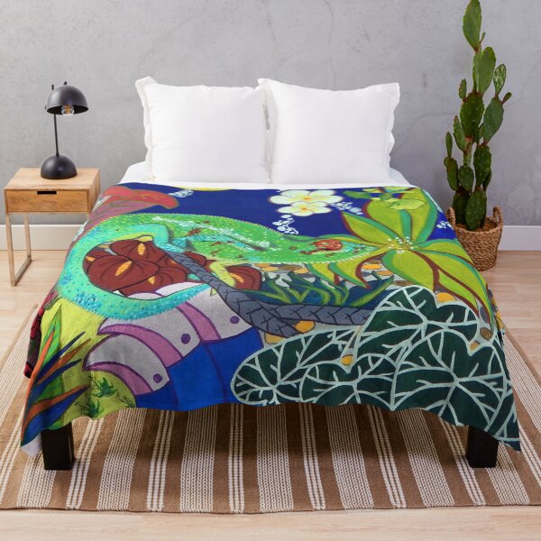 Item preview, Original art, chameleon in a tropical landscape designed and sold by GabiVitryArt.