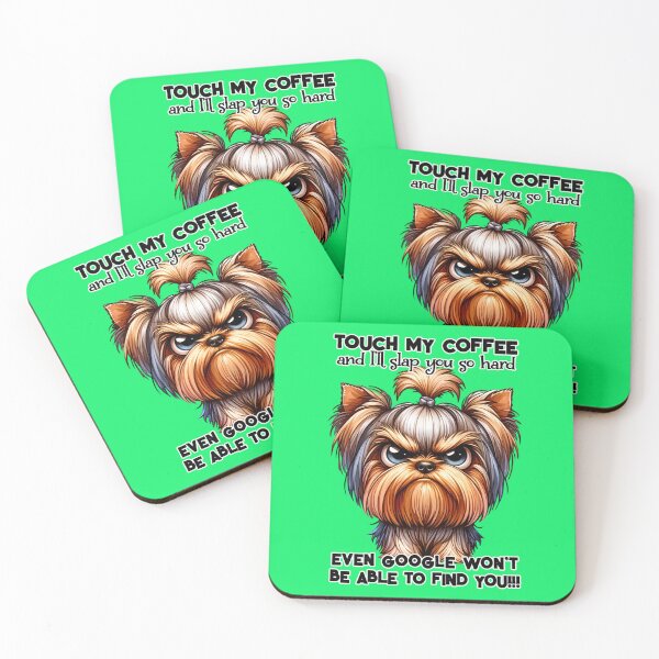 Item preview, Grumpy yorkshire terrier growls don`t touch my coffee designed and sold by LoneAngel.