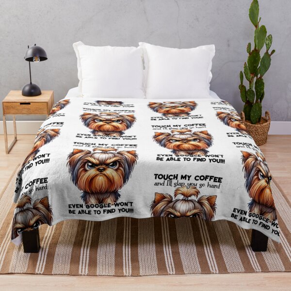 Item preview, Grumpy yorkshire terrier growls don`t touch my coffee designed and sold by LoneAngel.
