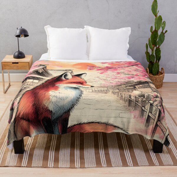 Item preview, Fox Among Sakura Blossoms designed and sold by inkNext.