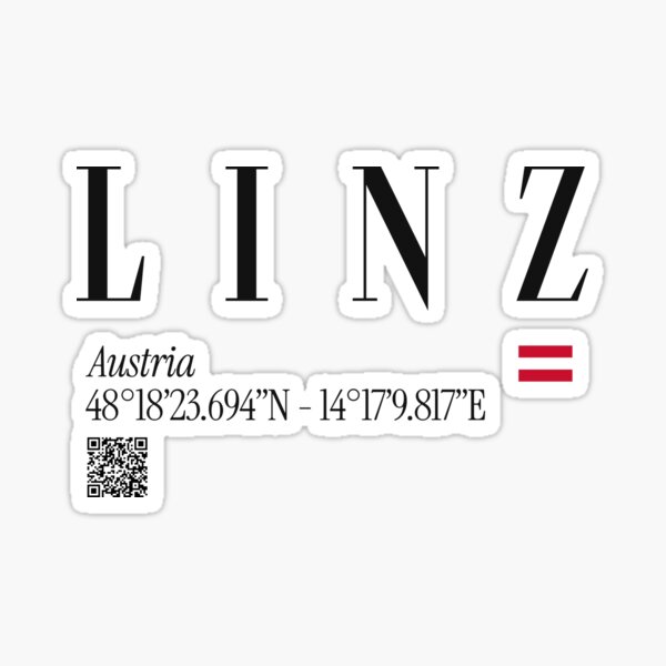 Item preview, Linz – Minimalist city coordinate design with flag designed and sold by Mex Power.