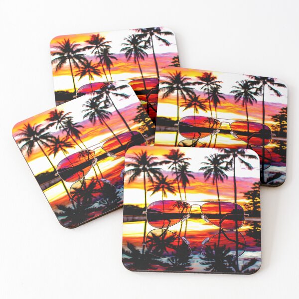 Item preview, Tropical Sunset Reflected in Aviator Sunglasses designed and sold by Exodoi.