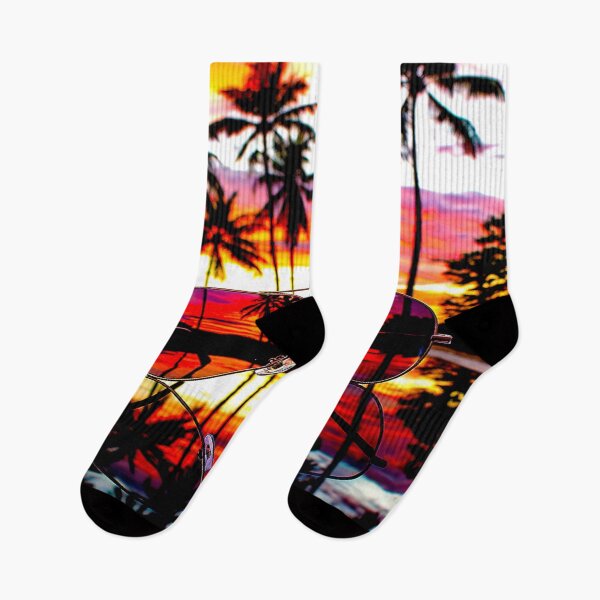 Item preview, Tropical Sunset Reflected in Aviator Sunglasses designed and sold by Exodoi.