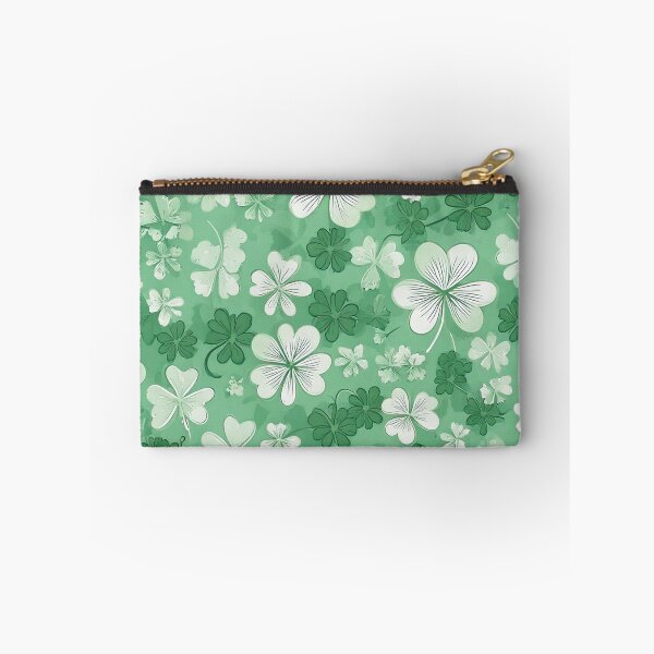 Item preview, shamrock clovers in white and green on a pastel green background designed and sold by Designbes.