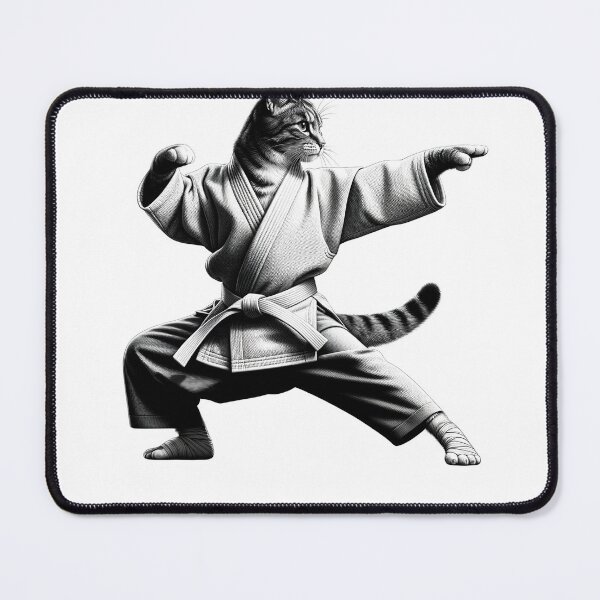 Item preview, Vintage Cat Doing Aikido Kitten Lover designed and sold by Kimberley King Art King Art.