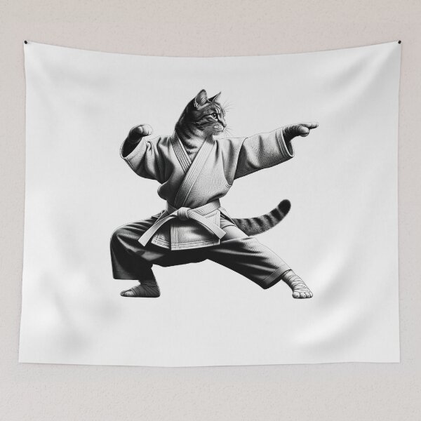 Item preview, Vintage Cat Doing Aikido Kitten Lover designed and sold by Kimberley King Art  King Art.