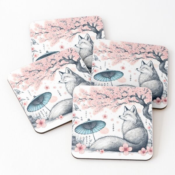 Item preview, Fox in Cherry Blossom Haven designed and sold by inkNext.