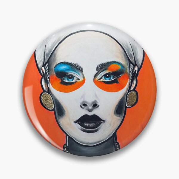 Item preview, An extreme female portrait by the acrylic and oil pastel artist ROSSI designed and sold by ROSSI Roger Wagner.